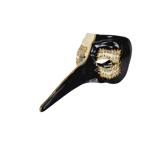 Vintage Long Nose 24kt Gold Sheet Music Venezia Italy Masquerade Face Mask - Picture 3 of 11